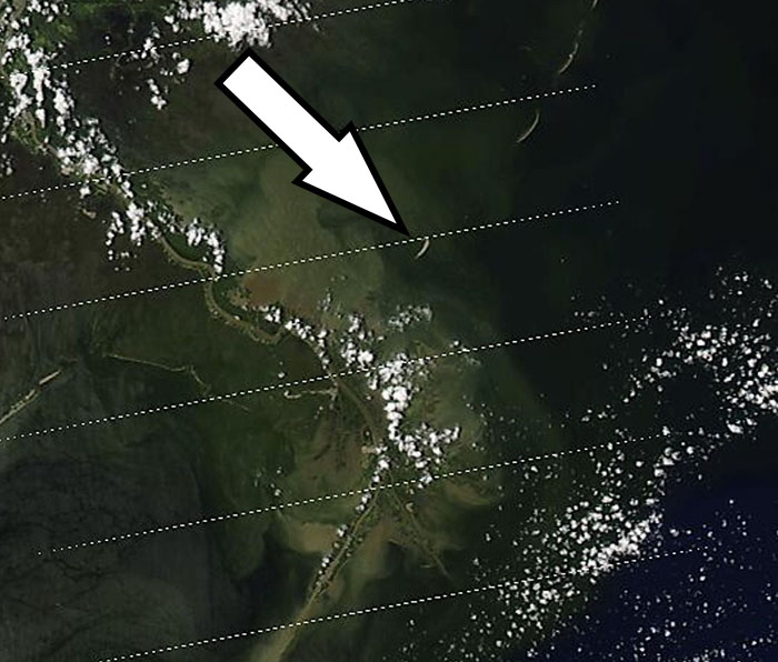 Breton Island MODIS satellite imagery example