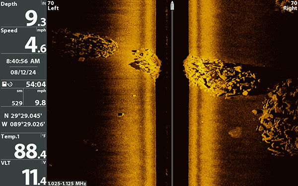 California Point Reef on Sonar in Breton Sound Louisiana