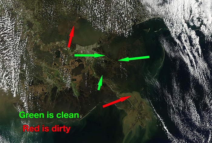 MODIS satellite imagery clean and dirty LIGHT