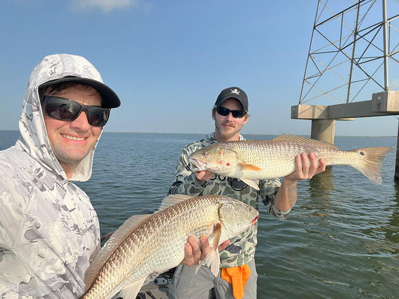 power line redfish caught next to transmission towers in west lake pontchartrain